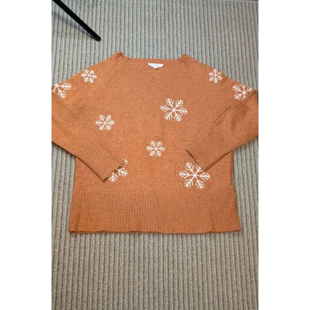 Workshop Republic Clothing rust orange embroidered snowflake sweater